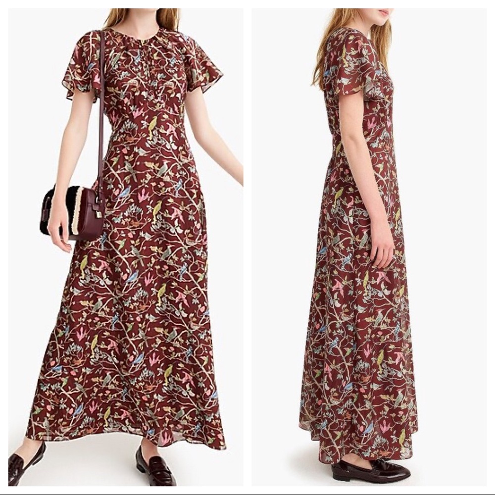 NWT Point Sur J. Crew Bird Menagerie Maxi Dress - Picture 4 of 15